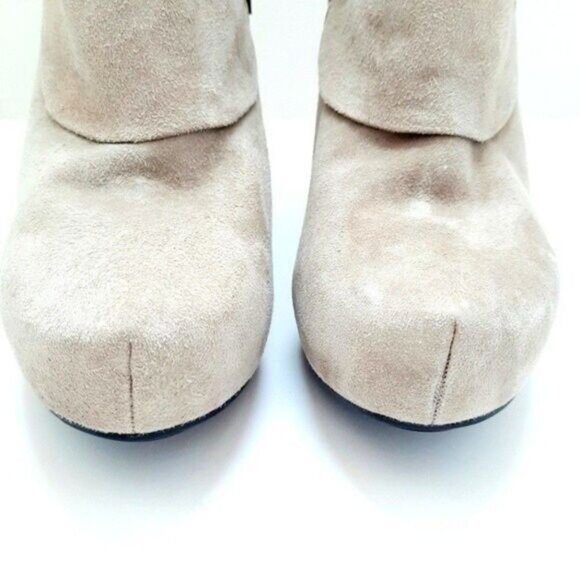 MTNY Laser Genuine Suede High Heel Shoe Bootie Sz 7.5 M - Picture 7 of 11